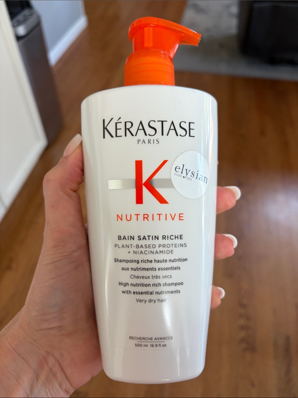 Kerastase Nutritive Bain Satin Riche Shampoo - White Bottle with Orange Pump